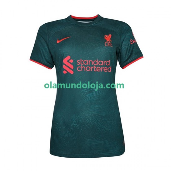 Camisola Liverpool Mulher Equipamento Terceiro 2022-2023 Manga Curta